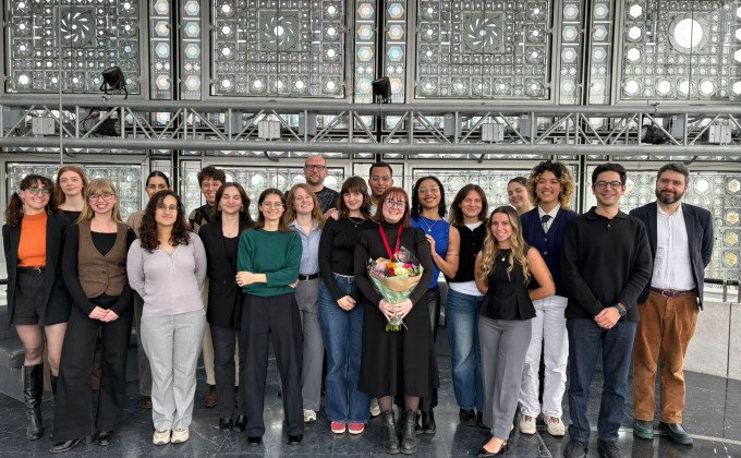 Les étudiants du master Musées et Nouveaux Médias de la Sorbonne Nouvelle-Paris 3, à l'IMA le 3 avril 2026