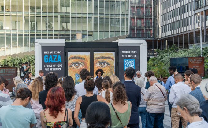 Vernissage de l’exposition Gaza, histoire d’espoir, le 20/05/2026, Parvis de l’IMA 12